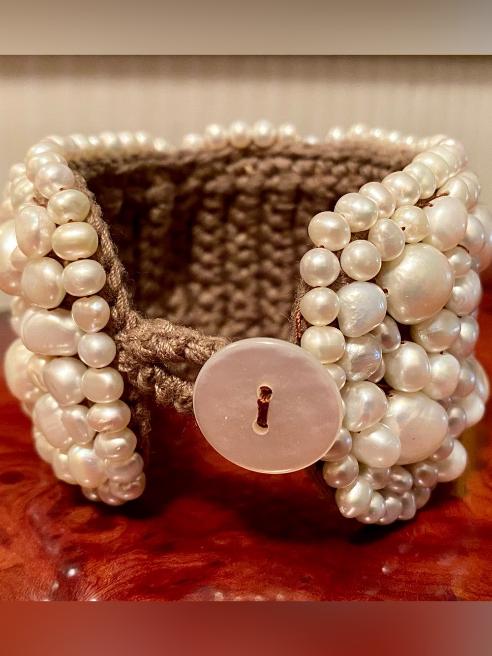 Amedeo NYC Pearl Cluster & Cameo Woven Bracelet - Picture 4 of 9